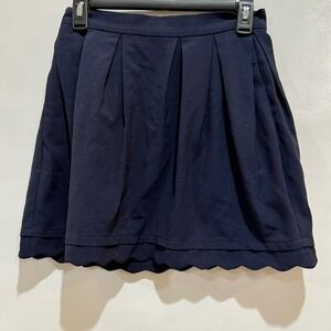 BCBGeneration Womens Skirt Blue 2 Scalloped‎ Hem Back Zipper Pockets